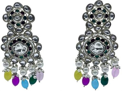 ShreyaJewels Traditional Oxidised Earrings Pearl Beads Drops, Ethnic Indian Alloy Jhumki Earring