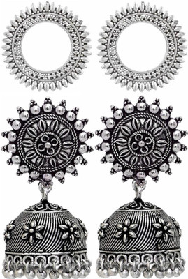 Haniya Oxidized Silver plated handmade Jhumka Jhumki Earrings German Silver, Brass Jhumki Earring
