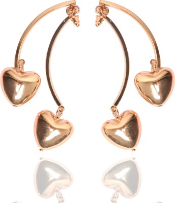 Wings Star Heart Shape Rose Gold Earrings Beads Alloy Hoop Earring