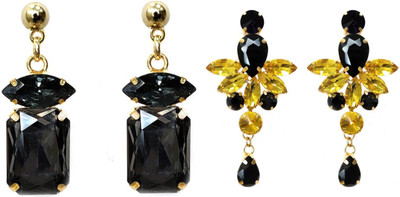 Hana creations Silver Plated Oxidised Traditional Jhumka/ Jhumki Earrings for Women and Girls Brass, Brass Earring Set