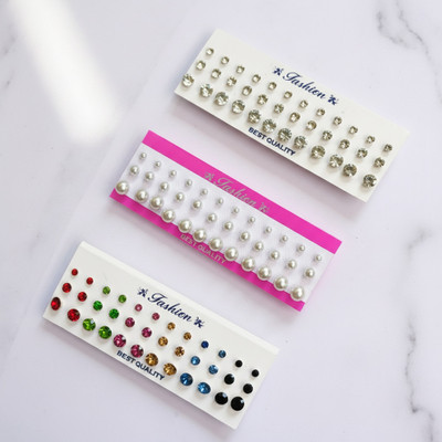 iQna Cute Stud Earrings Set for Kids, Baby Girls & Women | 3 Cards Combo Daily Wear Enamel Stud Earring