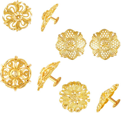 VIGHNAHARTA Golden Alloy Stud Earrings Combo Set(Sales Package-4 Pair Earrings ) Alloy Stud Earring
