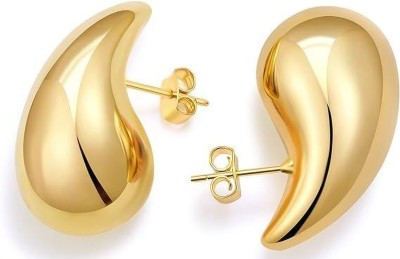 Bello Naari Golden Anti Tarnish Korean Hoop Dupe Teadrop Earrings for Women & Girls Alloy Drops & Danglers