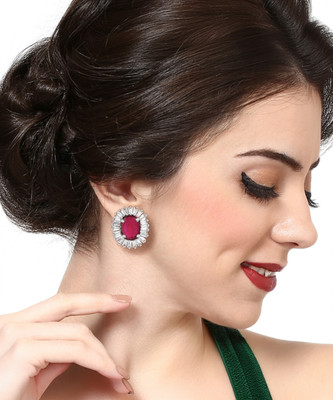 Estele Cubic Zirconia Brass Stud Earring