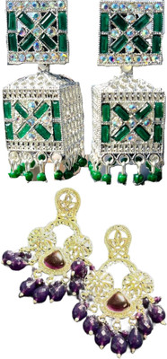 Hernger traders Simple Elegant Versatile Earring for Women Cubic Zirconia Alloy Earring Set