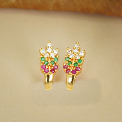 RAMDEV ART FASHION JEWELLERY Designer and StylisEarrings Studs For Women and Girlsh Brass Gold Plated Zircon Copper Stud Earring