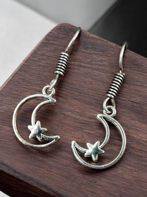 alysa Half Moon German Silver Drops & Danglers