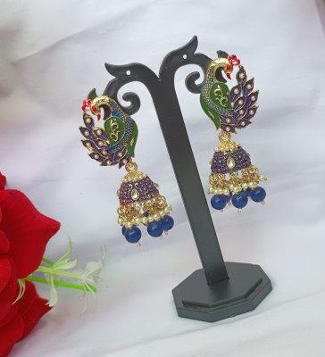 NAYANSH Big Peacock Earrings Brass, Copper Jhumki Earring