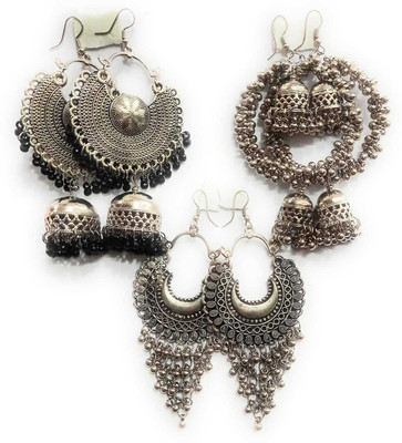 JMBW INTERNATIONAL JMBW DESIGNER COMBO OF 3 PAIRS Agate Alloy Chandbali Earring, Drops & Danglers