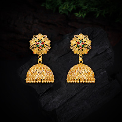 Drashti Collection Traditional Micron Plated Premium Jhukhas For Women And Girls Brass Jhumki Earring