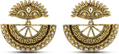 Fida Ethnic Gold Plated Meenakari Kundan Pearl Jhumka Earring for Women Alloy Drops & Danglers