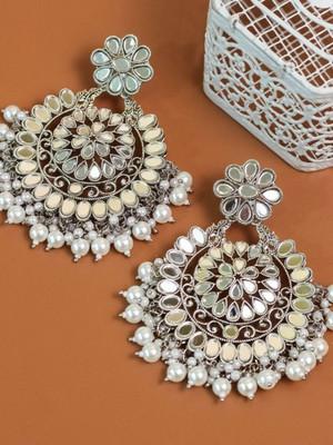 Sangria Silver plated-White tone earring Alloy Drops & Danglers