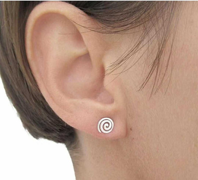 MEHAK CREATION SWIRL SPIRAL & GEOMATRIC HELIX EAR STUDS FOR MENS & WOMENS STAINLESS STEEL EAR Brass Stud Earring, Jhumki Earring