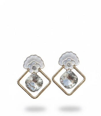 KarnikaShine Floral Charm Gold-Plated Crystal Drop Earrings Alloy Drops & Danglers