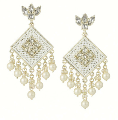 MAYAFASHIONHUB M01555 Pearl Alloy Drops & Danglers, Jhumki Earring