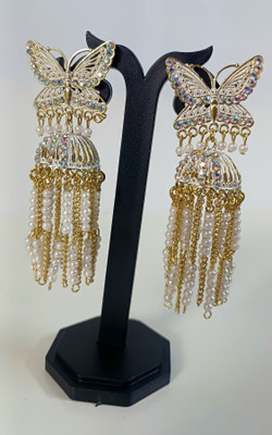 Alif Fashion Hub Butterfly Jhumka Earrings Brass, Alloy Earring Set