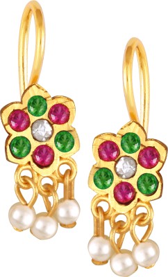 VIGHNAHARTA Elegant Gold Plated multi bugadi drop stud CZ pearls Earring for Women and Girls Cubic Zirconia, Pearl Alloy Drops & Danglers