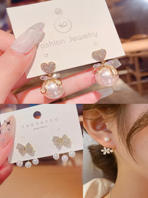AVIRA ENTERPRISES Combo of 3 Korean Earrings For Women and Girls Alloy Stud Earring