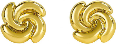 vastu Trendy Gold Plated Swirl Design Earrings for Women & Girls Lightweight Plastic Plug Earring