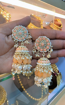 Gyaan Jewels mh6 Alloy Chandbali Earring, Clip-on Earring
