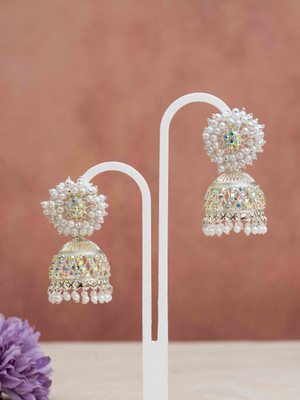 Mahara Beads Drop Traditional Jhumka Earring For Women Beads Alloy Jhumki Earring
