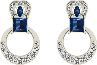 Sapphire365 Diamond Emerald Solitaire Stud Earrings for girls and women Cubic Zirconia Sterling Silver Stud Earring