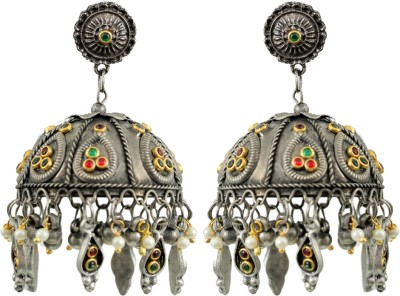 Jewelgenics Oxidized Silver Celebrity-Inspired Banjara Jhumki Earrings Crystal Alloy Jhumki Earring