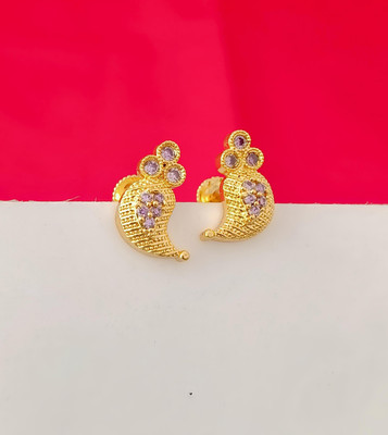 KAKOSHI IMITATION WOMEN STUD Ruby Brass Stud Earring