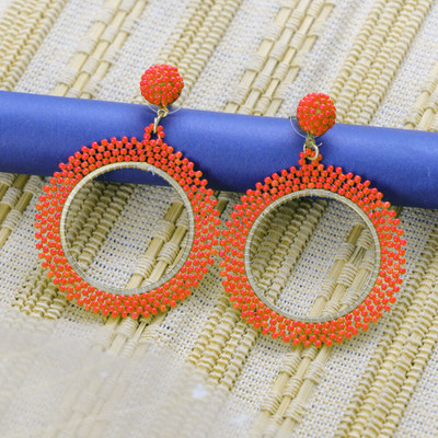 University Trendz Handcrafted Orange Beaded Drop and Dangler Earring for Women/Girls Alloy Drops & Danglers