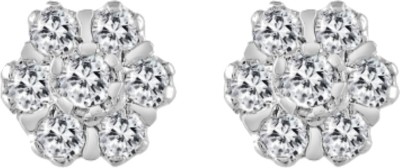 Femme Jam 925 Sterling Silver Zirconia Crystal Floral Stud Earrings for Women & Girls Swarovski Crystal Sterling Silver Stud Earring