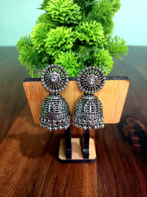 ABC Oxidised Boho Jhumka Alloy Jhumki Earring