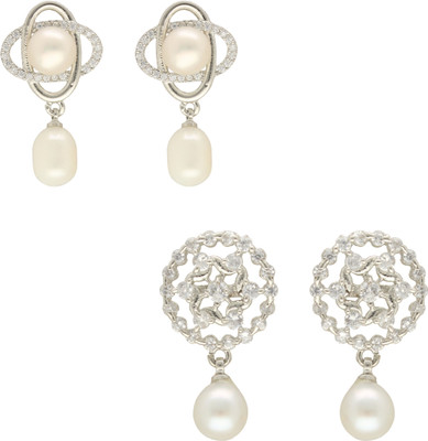 Sri Jagdamba Pearls Twilight Drop Earrings Combo Pearl Alloy Stud Earring