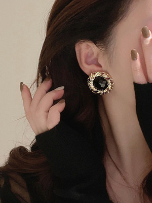 Styledose Gold-Plated Artificial Stone Studded Contemporary Studs Pearl Stainless Steel Stud Earring