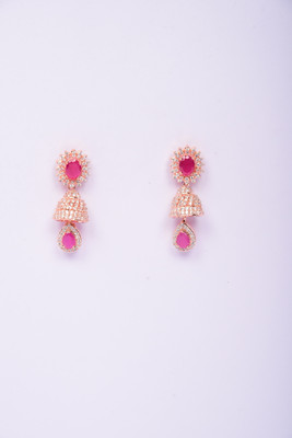 Namokriti Jhumka Earring Cubic Zirconia, Ruby Alloy Jhumki Earring, Drops & Danglers
