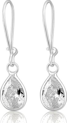 saje Silver Mist Earrings for Women and Girls 925 Pure Silver Handmade Cubic Zirconia Sterling Silver Drops & Danglers