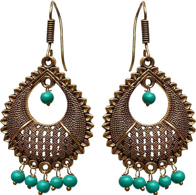 Lucky Jewellery Lucky Jewellery Dainty Drop Earring With Golden Oxidised Plating Alloy Drops & Danglers