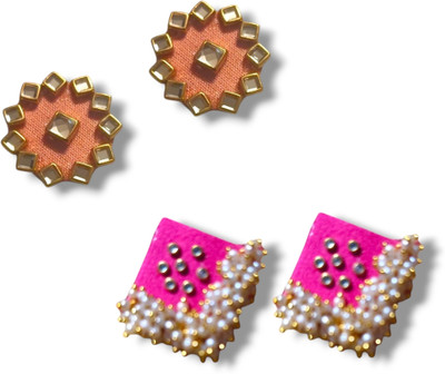 DIPRIYA GALLERY FABRIC STUD EARINGS COMBO PACK OF 2 Fabric Stud Earring