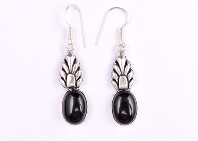AAR Jewels Drop Dangle Earrings Onyx German Silver Drops & Danglers