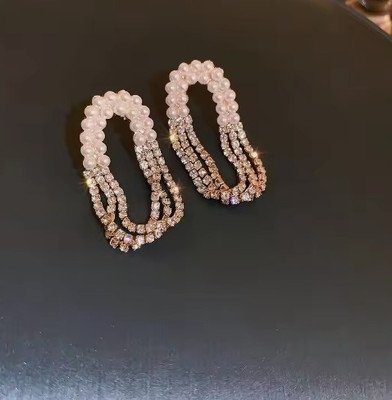 MAHADEV CREATION Golden Chain Western Earrings Crystal Alloy Stud Earring