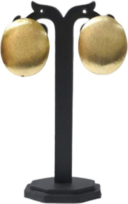 JHUMKARANI Golden Round Shape Designer Brass Stud Earring