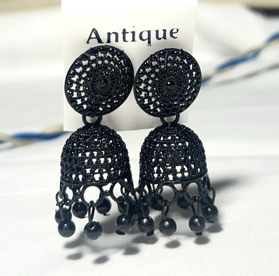 gravity Jhumki earing black Alloy Jhumki Earring