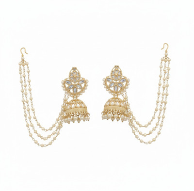 GetBling ER-Gold-78-29 Pearl Alloy, Brass Jhumki Earring