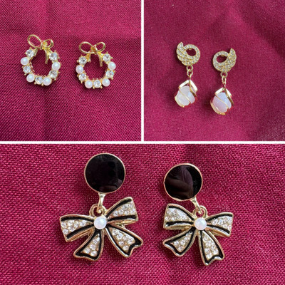DAVINDER KOR-STU-GLD-009 Alloy Hoop Earring, Huggie Earring, Earring Set, Stud Earring