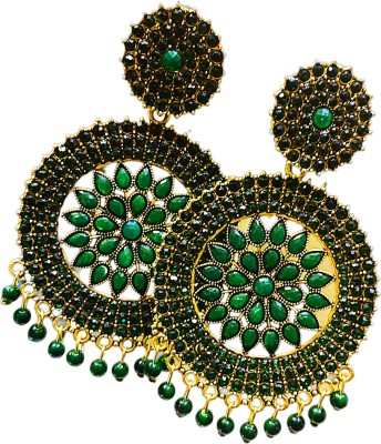 Batuliis online fashion Traditional Meenakari Floral Jhumkas Jhumki Earrings Set For Women & Girls Pearl Brass Earring Set, Jhumki Earring
