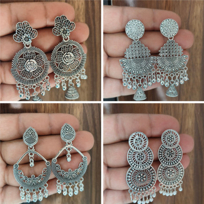sarthak royal Combo of 4 Pair Latest Stylish Jhumki Earrings Set For Women/Girls Beads Alloy Drops & Danglers, Jhumki Earring, Hoop Earring