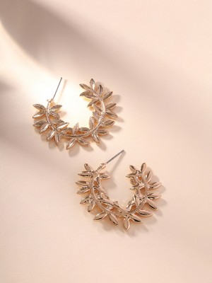 Priyaasi Flower Stylish Hoop Earrings Brass Hoop Earring