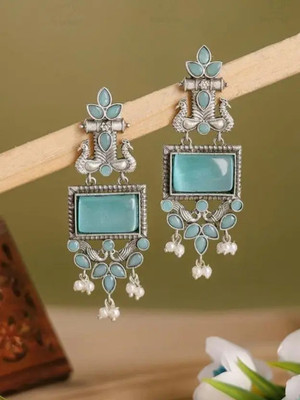 Devik Traders Silver Plated for Women & Girls Alloy Jhumki Earring Beads Brass Hoop Earring