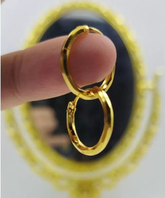 RENU CREATION Gold Plated Brass cutwork Cute fashion Hoop Bali For Girl Women PACK OF 1 Cubic Zirconia, Crystal Alloy, Brass, Tungsten Hoop Earring