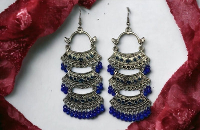 OKU COMBO 2 Oxidized layered Jwellery for Women (Yellow circle& Silver square) Alloy Hoop Earring, Plug Earring, Jhumki Earring