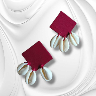 DIPRIYA GALLERY TRADITIONAL WOODEN FABRIC STUDS Wood Stud Earring